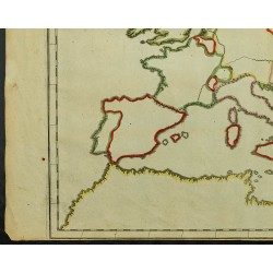Gravure de 1711 - Fond de carte de l'Europe - 4
