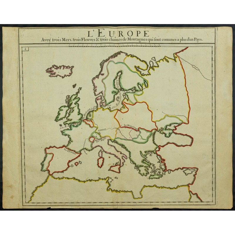 Gravure de 1711 - Carte de l'Europe - 1
