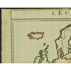 Gravure de 1711 - Fond de carte de l'Europe - 2