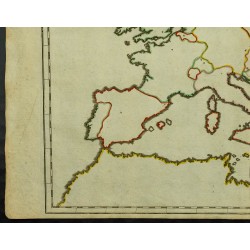 Gravure de 1711 - Fond de carte de l'Europe - 4