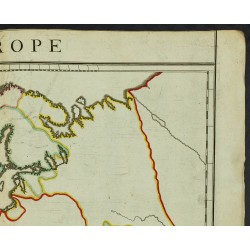 Gravure de 1711 - Fond de carte de l'Europe - 3