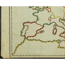 Gravure de 1711 - Fond de carte de l'Europe - 4