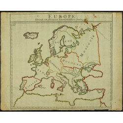 Gravure de 1711 - Carte de l'Europe - 1