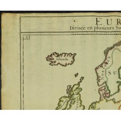 Gravure de 1711 - Carte de l'Europe - 2