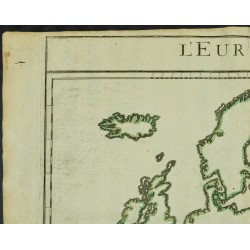 Gravure de 1711 - Fond de carte de l'Europe - 2