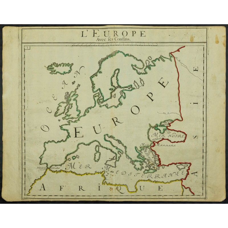 Gravure de 1711 - Carte de l'Europe - 1