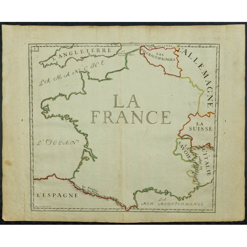 Gravure de 1711 - Carte de France - 1