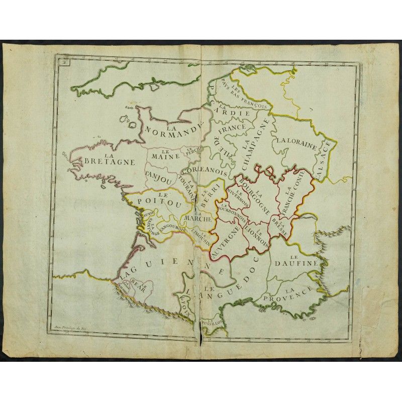 Gravure de 1711 - Provinces de la France - 1