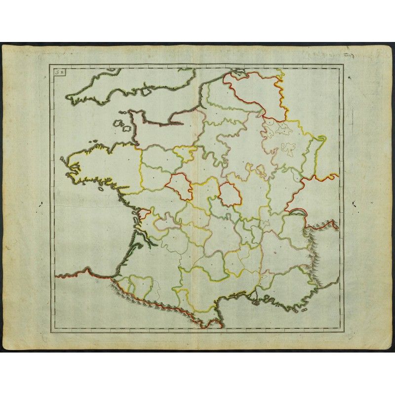 Gravure de 1711 - Carte de France - 1