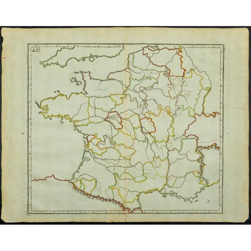 Gravure de 1711 - Fleuves et rivières de France - 1
