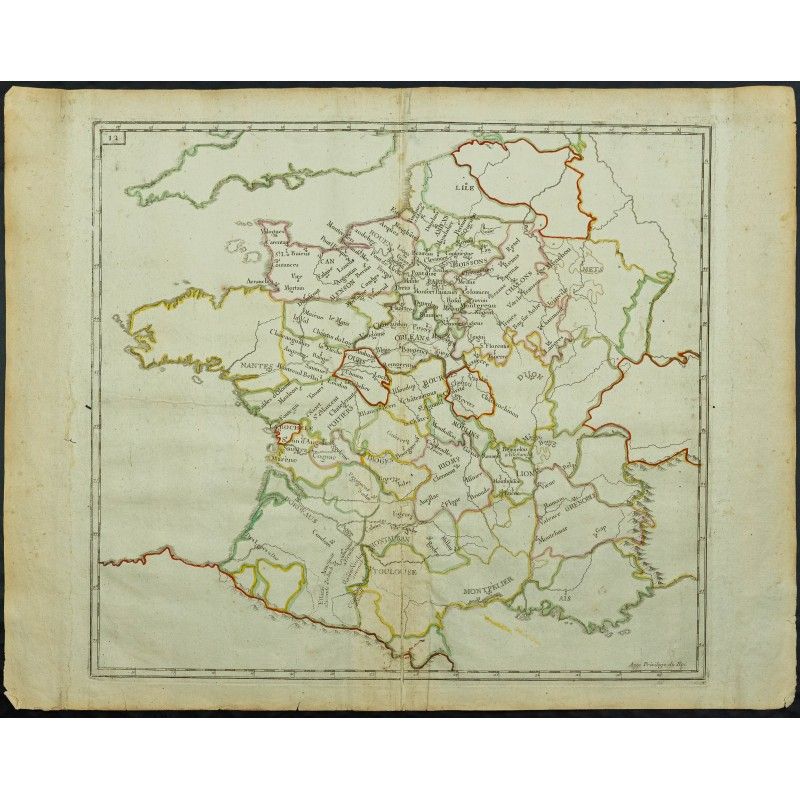 Gravure de 1711 - Généralités et élections de France - 1