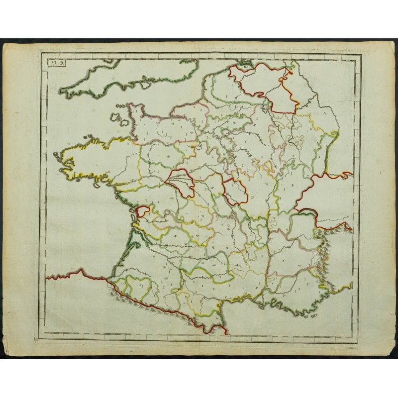 Gravure de 1711 - Fond de carte ancien - 1