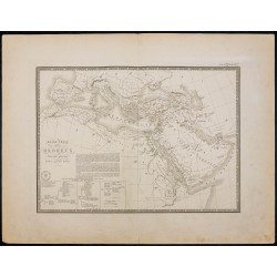 Gravure de 1869 - Carte du Monde connu des hébreux - 1