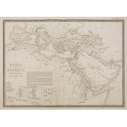 Gravure de 1869 - Carte du Monde connu des hébreux - 2