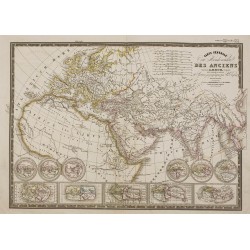 Gravure de 1869 - Monde connu des anciens - 2