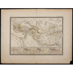 Gravure de 1869 - Carte de l'Empire d'Alexandre - 1