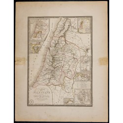 Gravure de 1869 - Carte de la Palestine romaine - 1