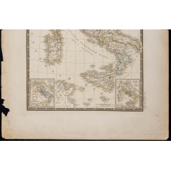 Gravure de 1869 - Carte de l'Italie ancienne - 4