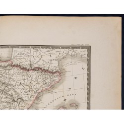 Gravure de 1869 - Carte de l'Espagne ancienne - 4