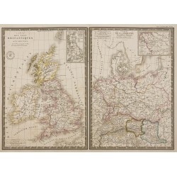 Gravure de 1869 - Îles britannique et Allemagne - 2