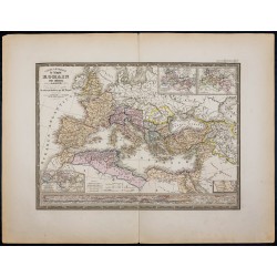 Gravure de 1869 - Carte de l'Empire romain - 1