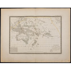 Gravure de 1869 - Carte de l'Océanie - 1