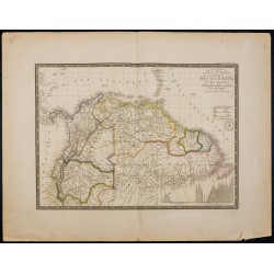 Gravure de 1869 - Carte de l'Amérique du sud - 1