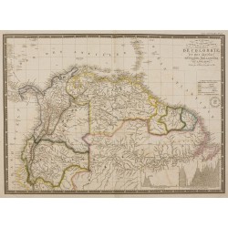 Gravure de 1869 - Carte de l'Amérique du sud - 2