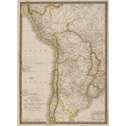 Gravure de 1869 - Carte de l'Amérique du sud - 2
