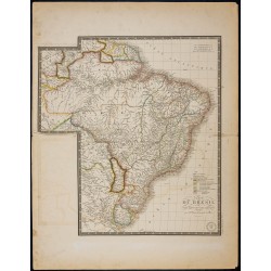 Gravure de 1869 - Carte du Brésil - 1