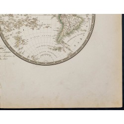 Gravure de 1869 - Mappemonde en deux hémisphères - 6