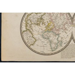 Gravure de 1869 - Mappemonde sur l'horizon de Paris - 5