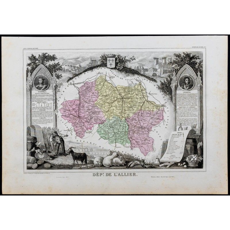 Gravure de 1869 - Département de l'Allier - 1