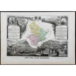 Gravure de 1869 - Département des Alpes-Maritimes - 1