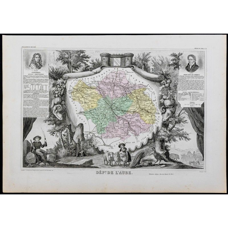 Gravure de 1869 - Département de l'Aube - 1