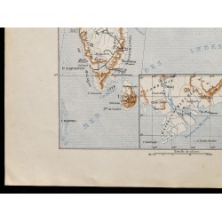 Gravure de 1880 - Carte des colonies françaises en Asie - 4