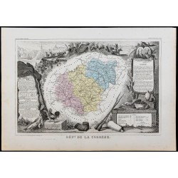 Gravure de 1869 - Département de la Corrèze - 1