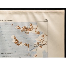 Gravure de 1880 - Carte des colonies françaises en Océanie - 3