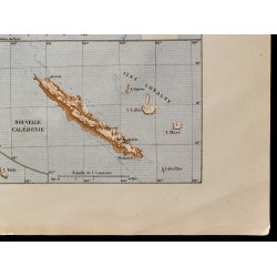 Gravure de 1880 - Carte des colonies françaises en Océanie - 5