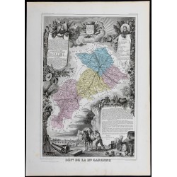 Gravure de 1869 - Département de la Haute-Garonne - 1