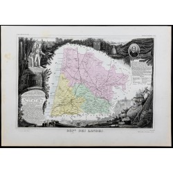 Gravure de 1869 - Département des Landes - 1