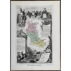 Gravure de 1869 - Département de la Loire - 1