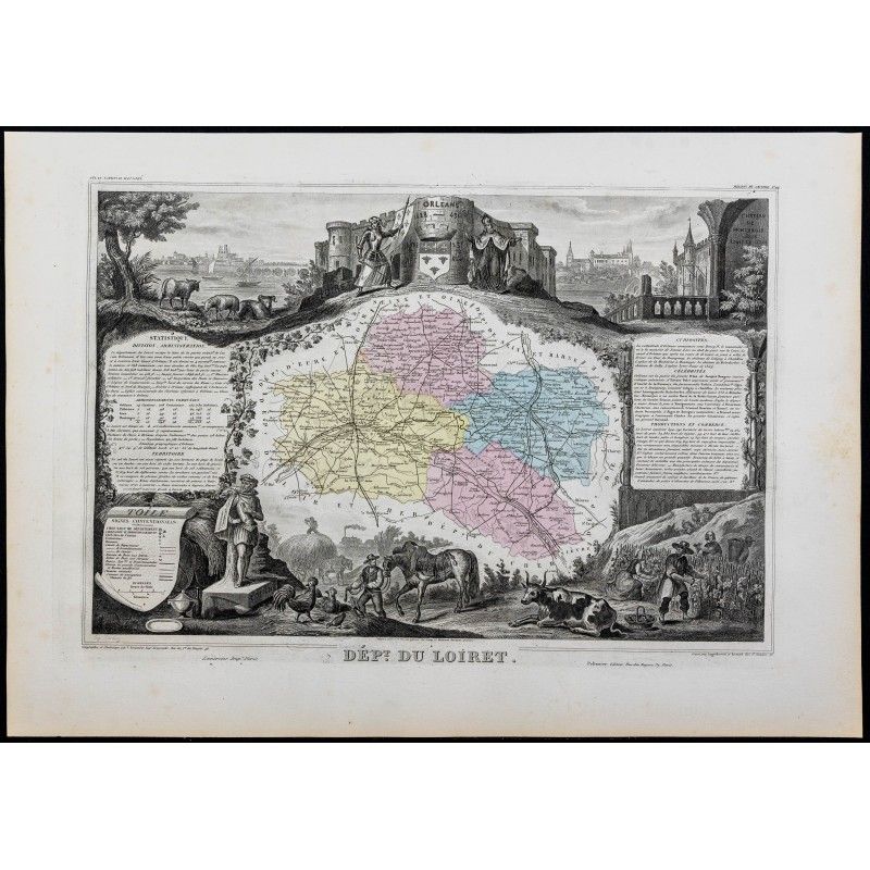 Gravure de 1869 - Département du Loiret - 1