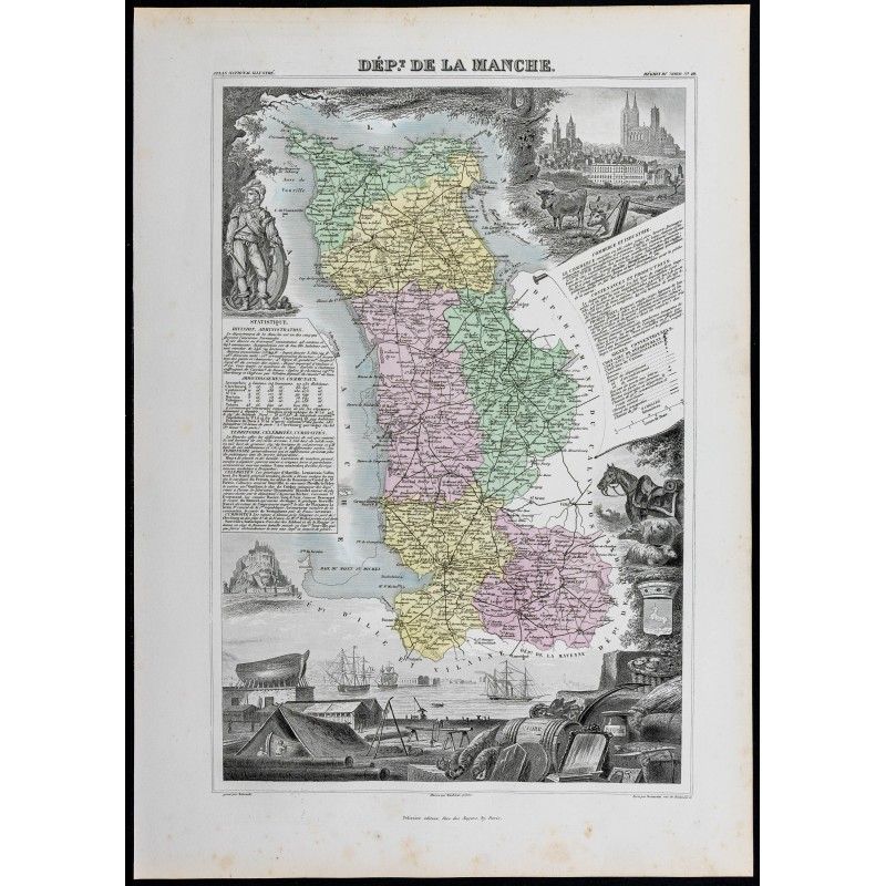 Gravure de 1869 - Département de la Manche - 1