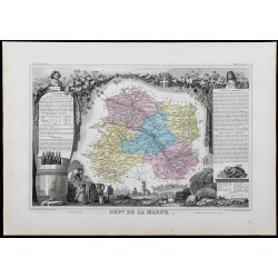 Gravure de 1869 - Département de la Marne - 1