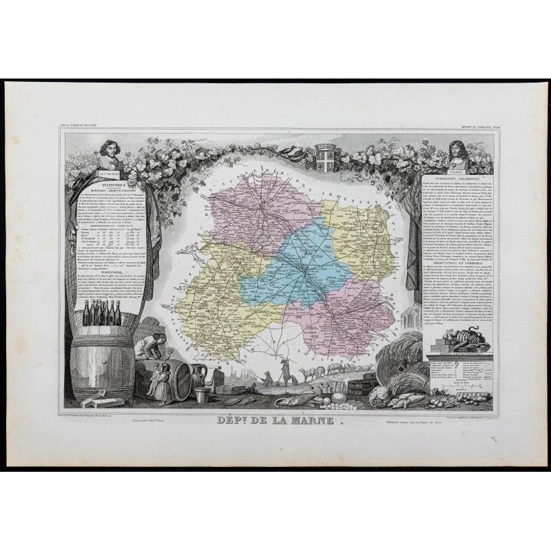 Gravure de 1869 - Département de la Marne - 1