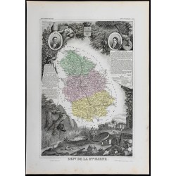 Gravure de 1869 - Département de la Haute-Marne - 1