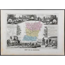 Gravure de 1869 - Département de la Mayenne - 1