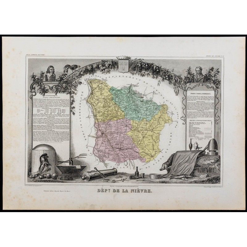 Gravure de 1869 - Département de la Nièvre - 1