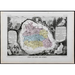 Gravure de 1869 - Département du Puy De Dôme - 1